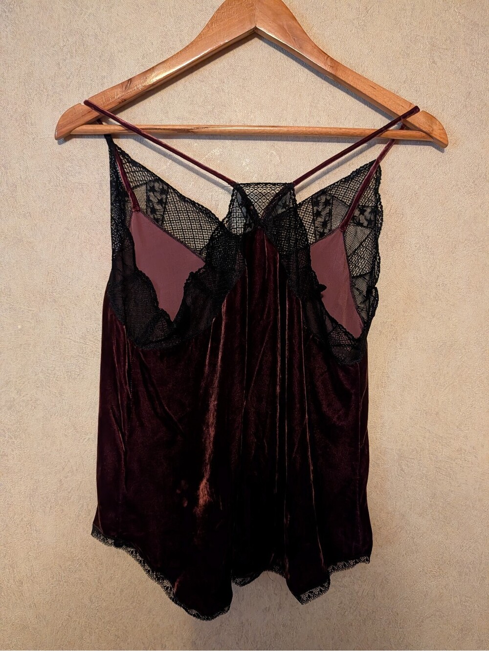 ZADIG & VOLTAIRE brown velvet lace trip tank top sz S - Picture 7 of 7